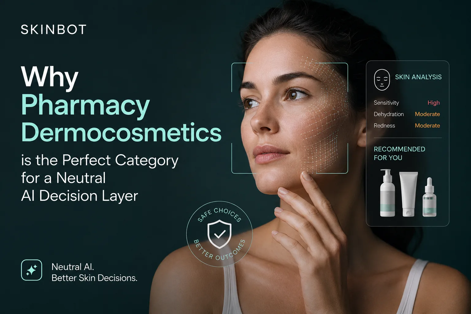 Neutral AI decision layer for pharmacy dermocosmetics: AI skin analysis with recommendations